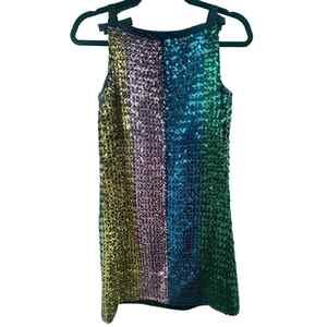 Vintage Beaded Dress Size 7 Sequins 1960s Mini Dress. Holiday Dress.